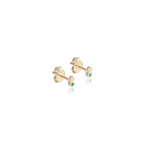SEATTLE, Flight Mini Duo Studs, Gold/Emerald