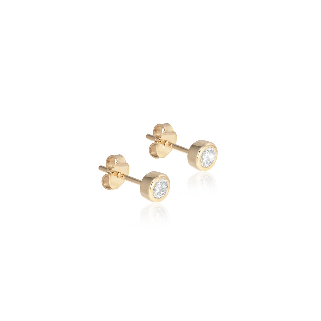 SEATTLE, Aquarium Studs, Gold/Diamond