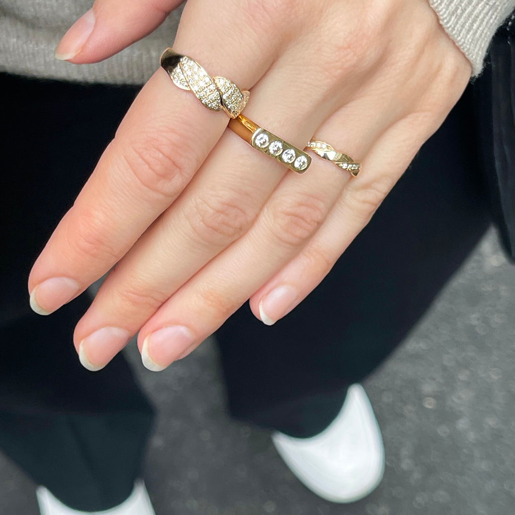 Aligned, Half-Braided, Gold/White