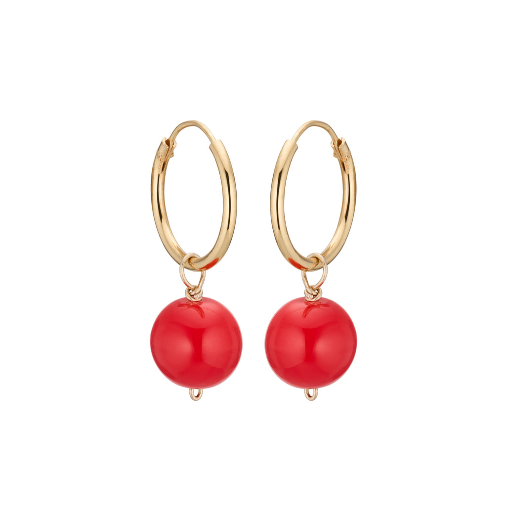 DROPS DELIGHT, Mini hoop 15mm, Gold/Red