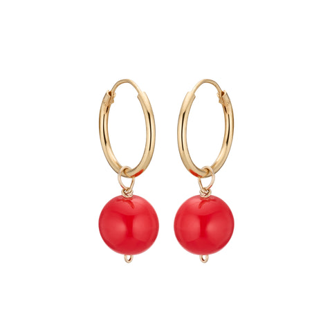 DROPS DELIGHT, Mini hoop 15mm, Gold/Red