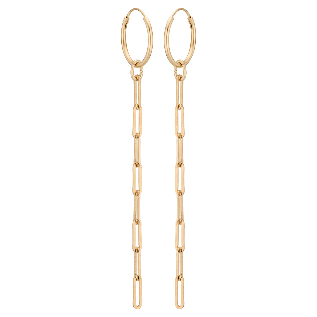VINTAGE, Light link hoops 18mm, Gold