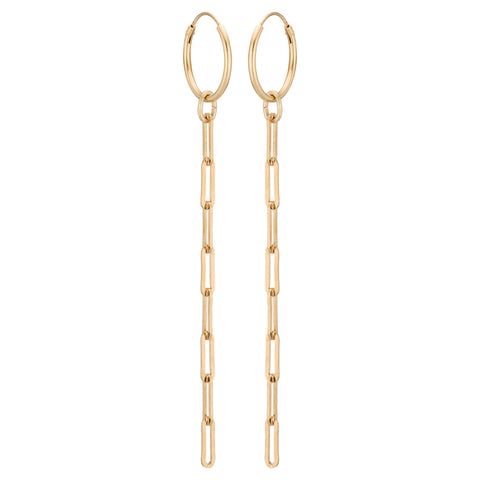 VINTAGE, Light link hoops 18mm, Gold