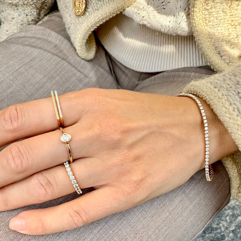 ROME, Arena Oval 0,30 tcw, Gold/White