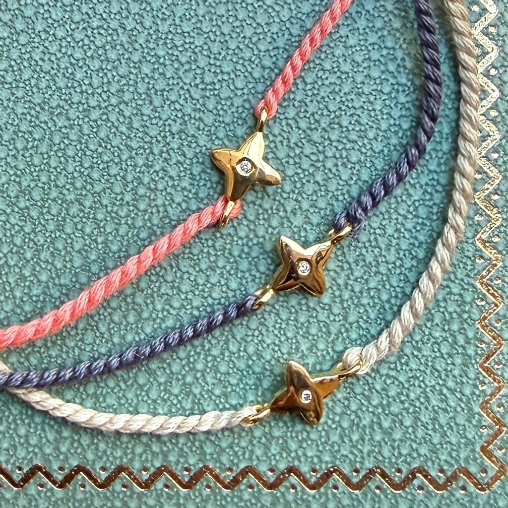 BASIC, Clover GOOD-LUCK Silk, Golden/White