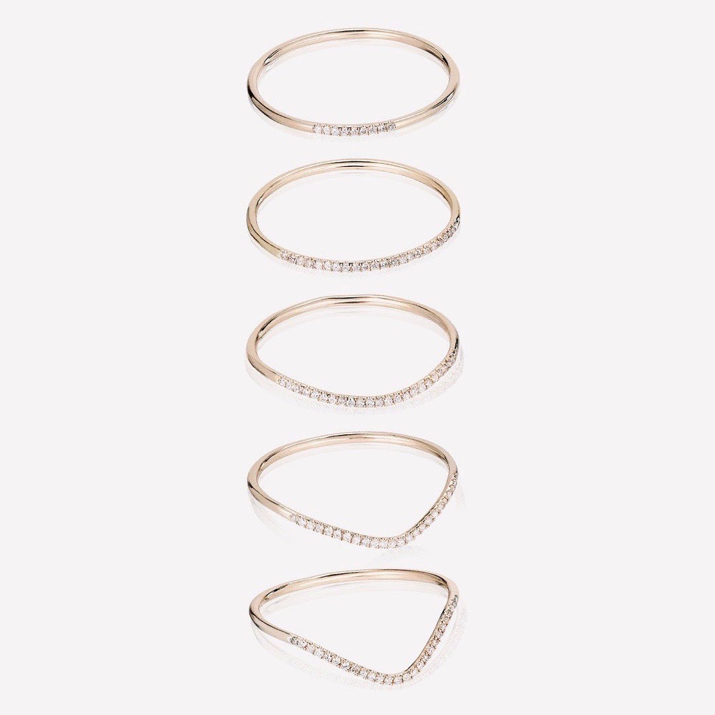 MARIN, Surf diamond ring, Gold/White