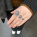 MODERN VINTAGE, Victorian Ellipse Ring, Silver/Gray