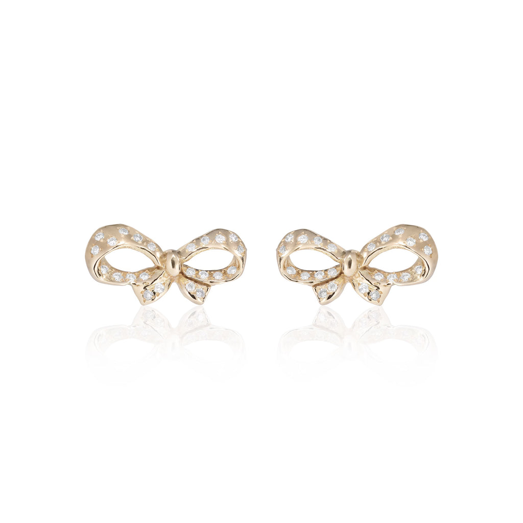 FLORENCE, Duomo Bow Studs, Gold/Diamonds