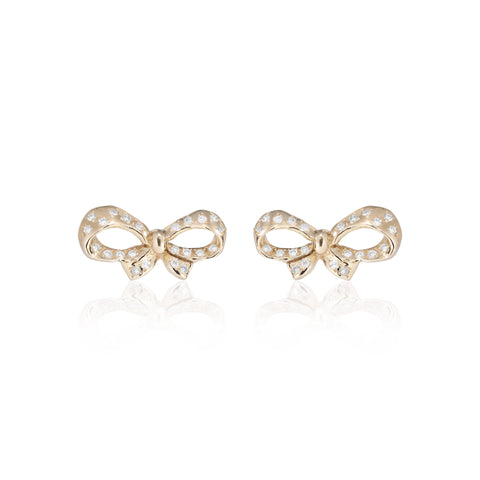 FLORENCE, Duomo Bow Studs, Gold/Diamonds