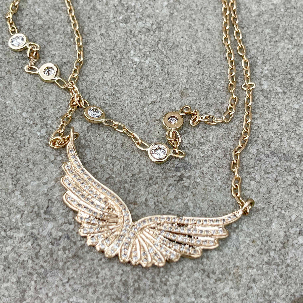 RIO, Hymn Mega Necklace, Gold/White