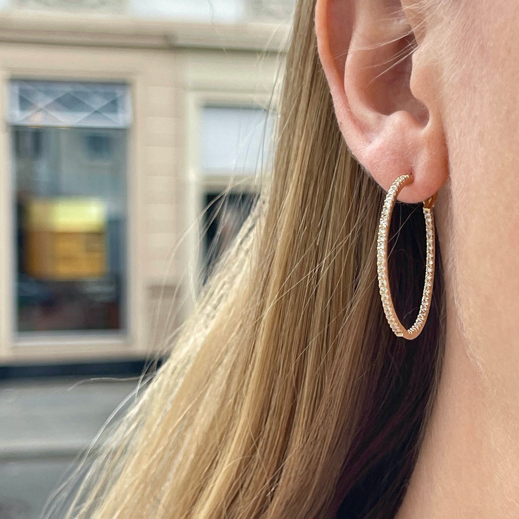 BALANCED, Hoops 30mm Inside-Out 0,85ct, Gold/White