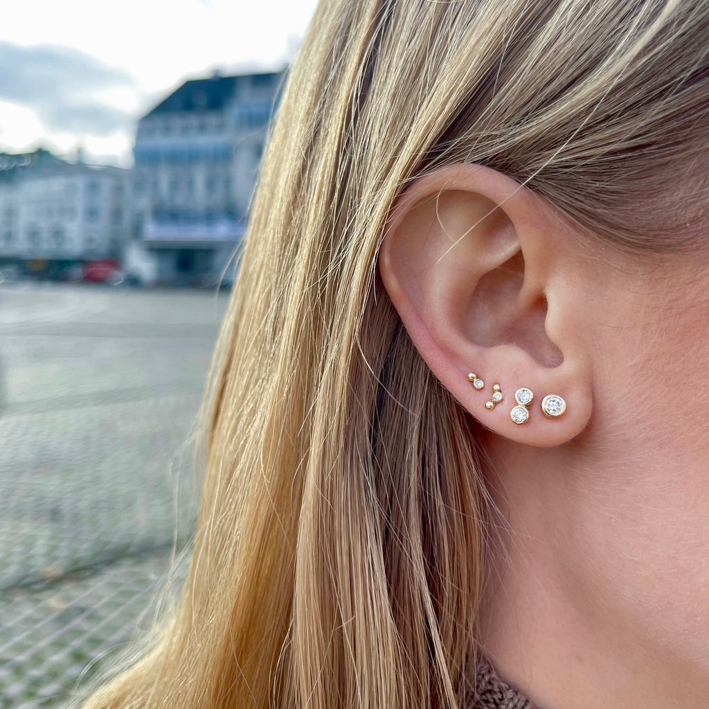 SEATTLE, Pacific Duo Studs, Gold/Diamond