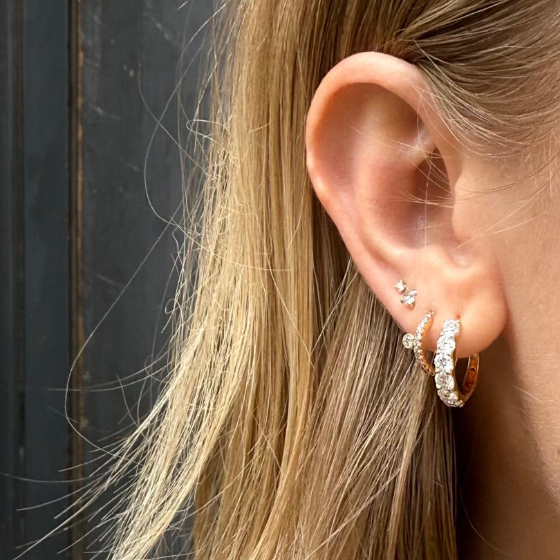 OLYMPIA, Calliope huggies, 1,32ct 16mm, Gold/White