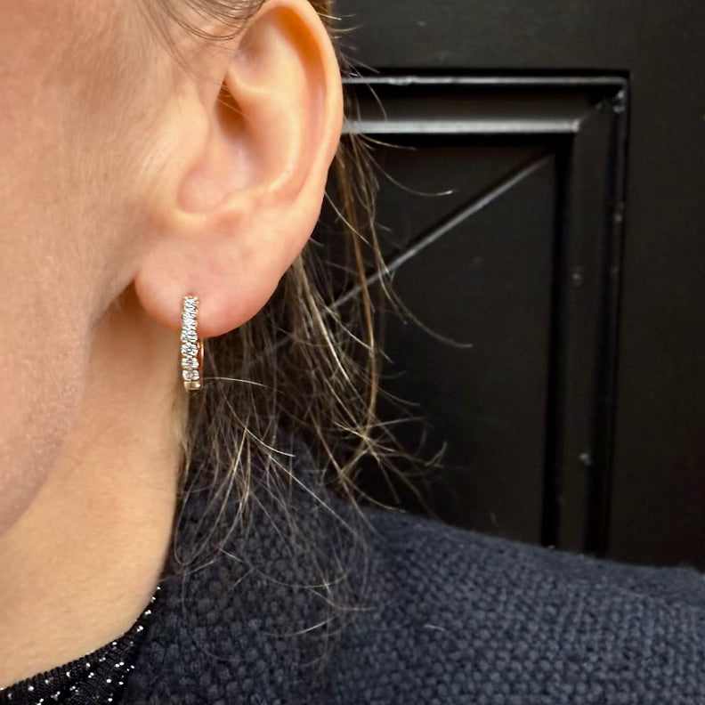 OLYMPIA, LYRA huggies 0,50ct 16mm, Gold/White