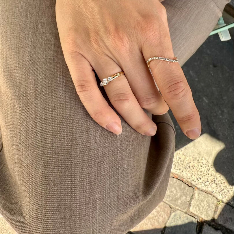 Aligned, 1/3 - EVEN Eternity Wave, Gold/White