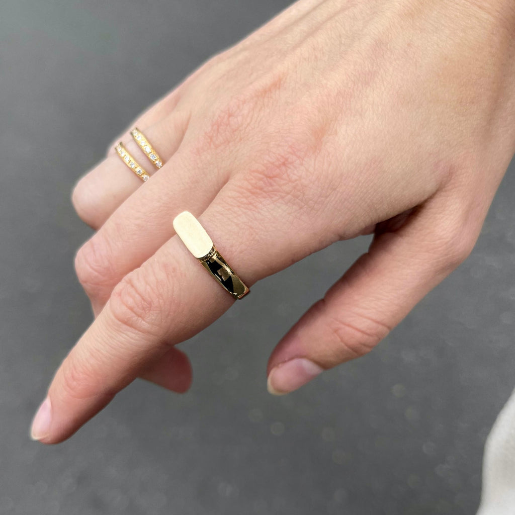 AMSTERDAM, Breitner Signet Ring, Gold/Diamonds