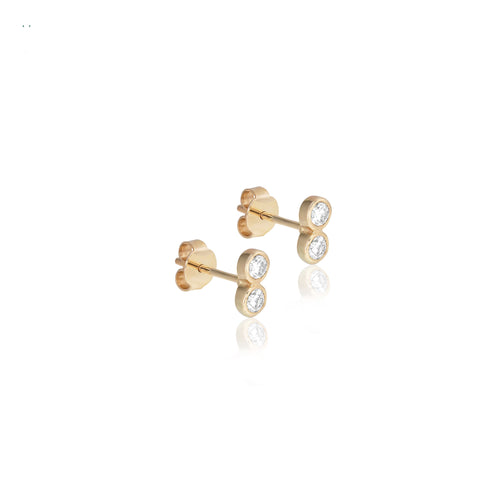 SEATTLE, Pacific Duo Studs, Gold/Diamond