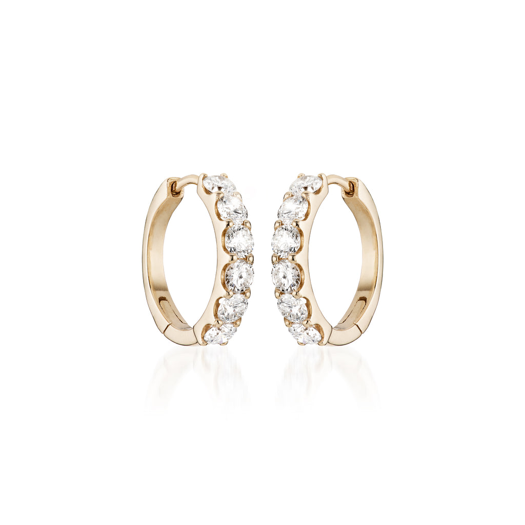 OLYMPIA, Calliope huggies, 1,32ct 16mm, Gold/White