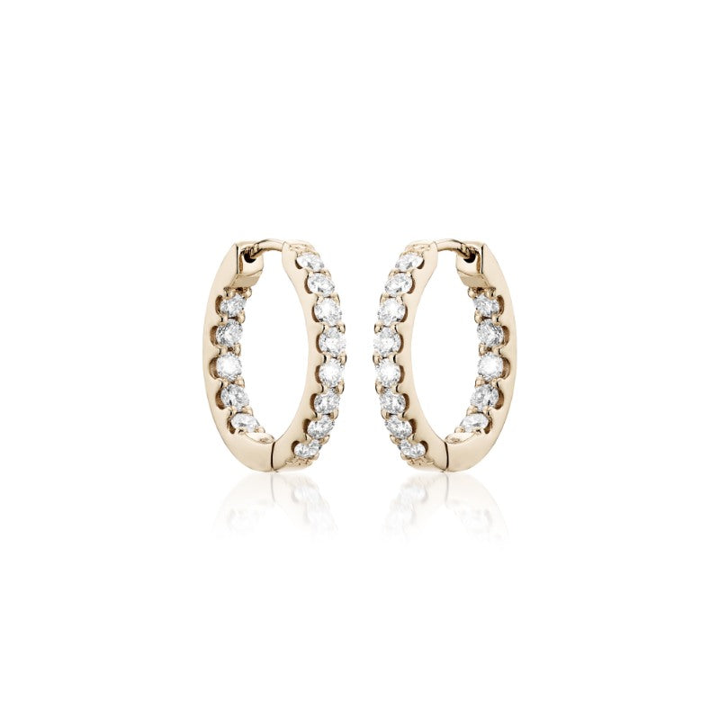 OLYMPIA, LYRA inside/out huggies 0,80ct 16mm, Gold/White