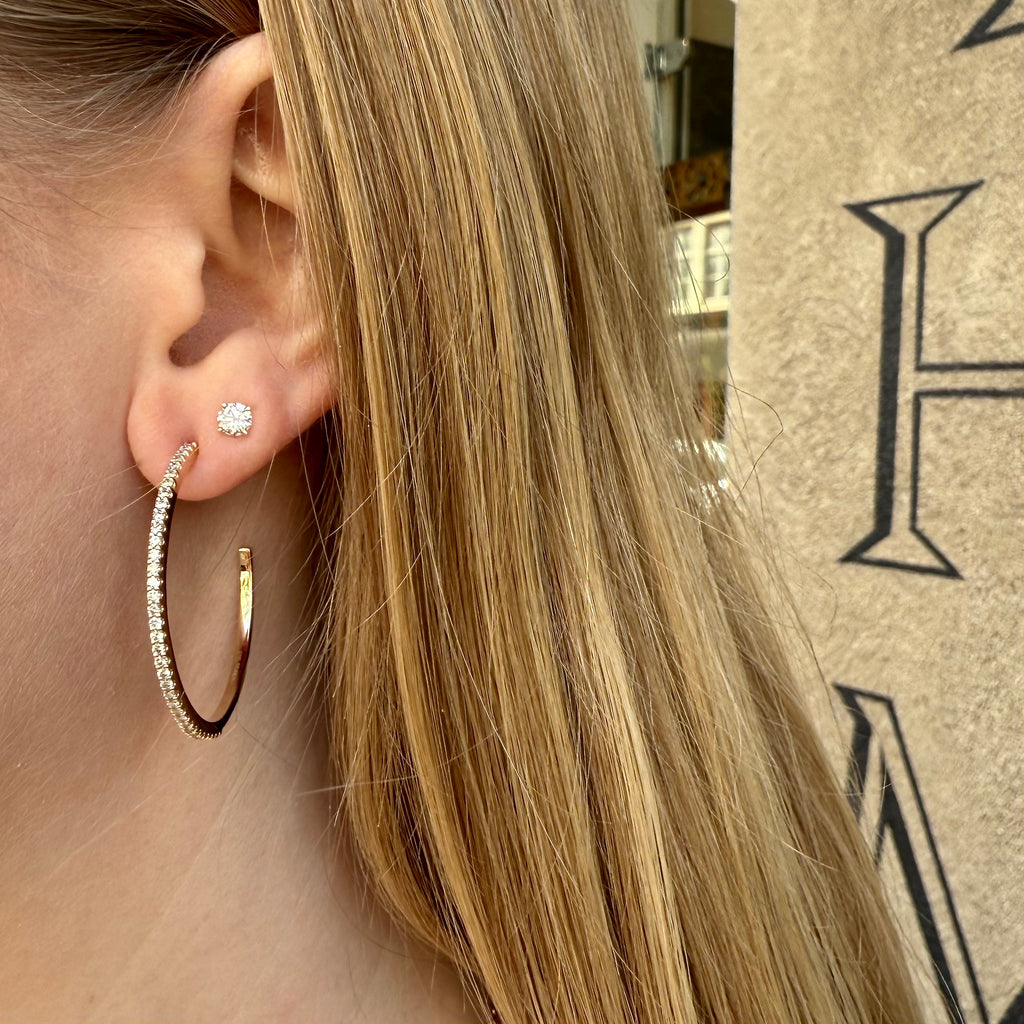 ALIGNED, Even Hoops 35mm 0,80ct, Gold/White