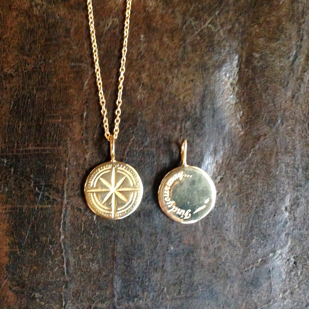 ATLANTIS, Secret Compass Pendant, Gold