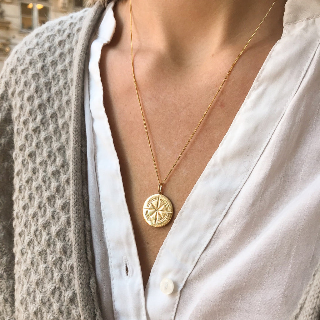 ATLANTIS, Forgotten Compass Pendant, Gold