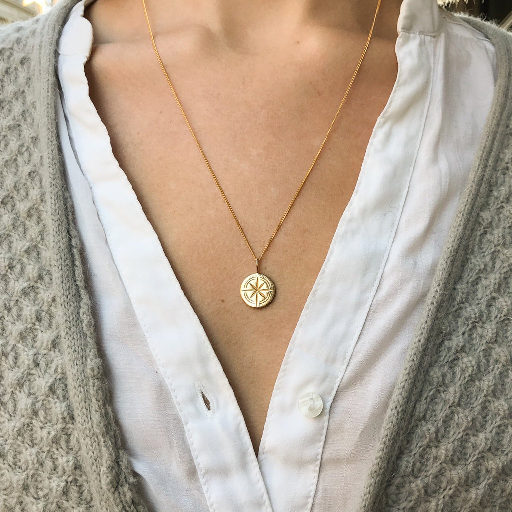 ATLANTIS, Secret Compass Pendant, Gold