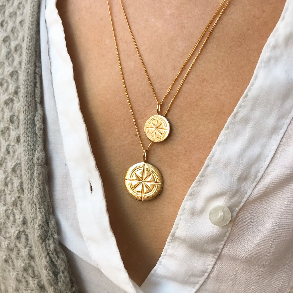 ATLANTIS, Secret Compass Pendant, Gold