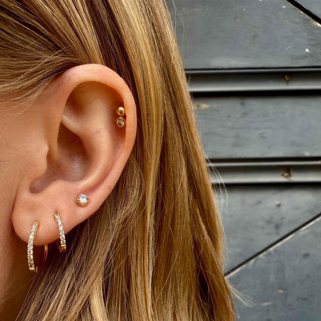 BALANCED, Huggies Round 15mm 0,17ct, White/White