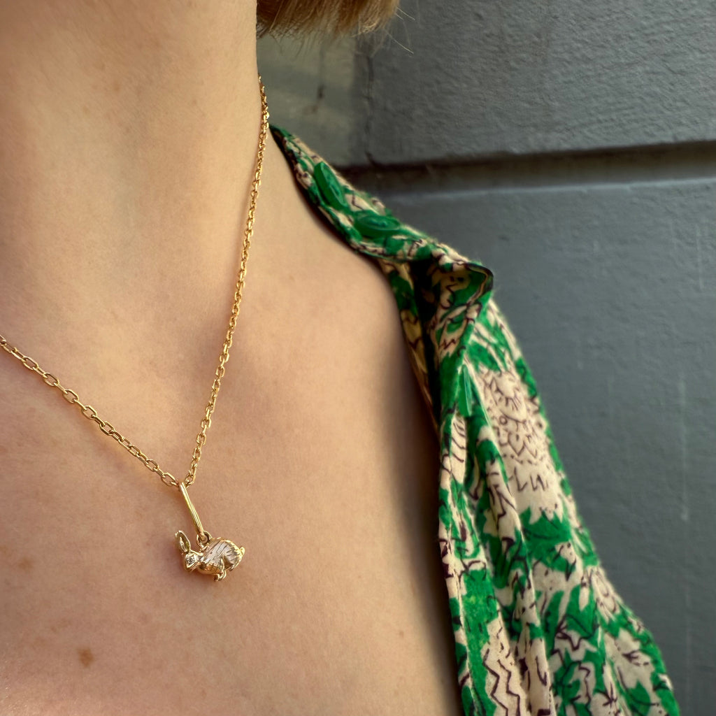 BUNNY, Bunny pendant 0,06ct, Gold/White