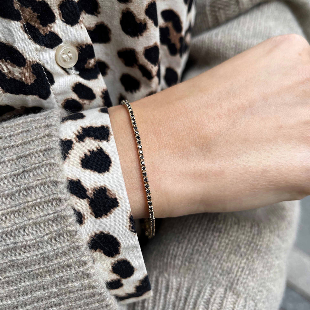 Aligned, TENNIS 0,85tcw/1,25mm-17,5cm, Gold/JetBlack