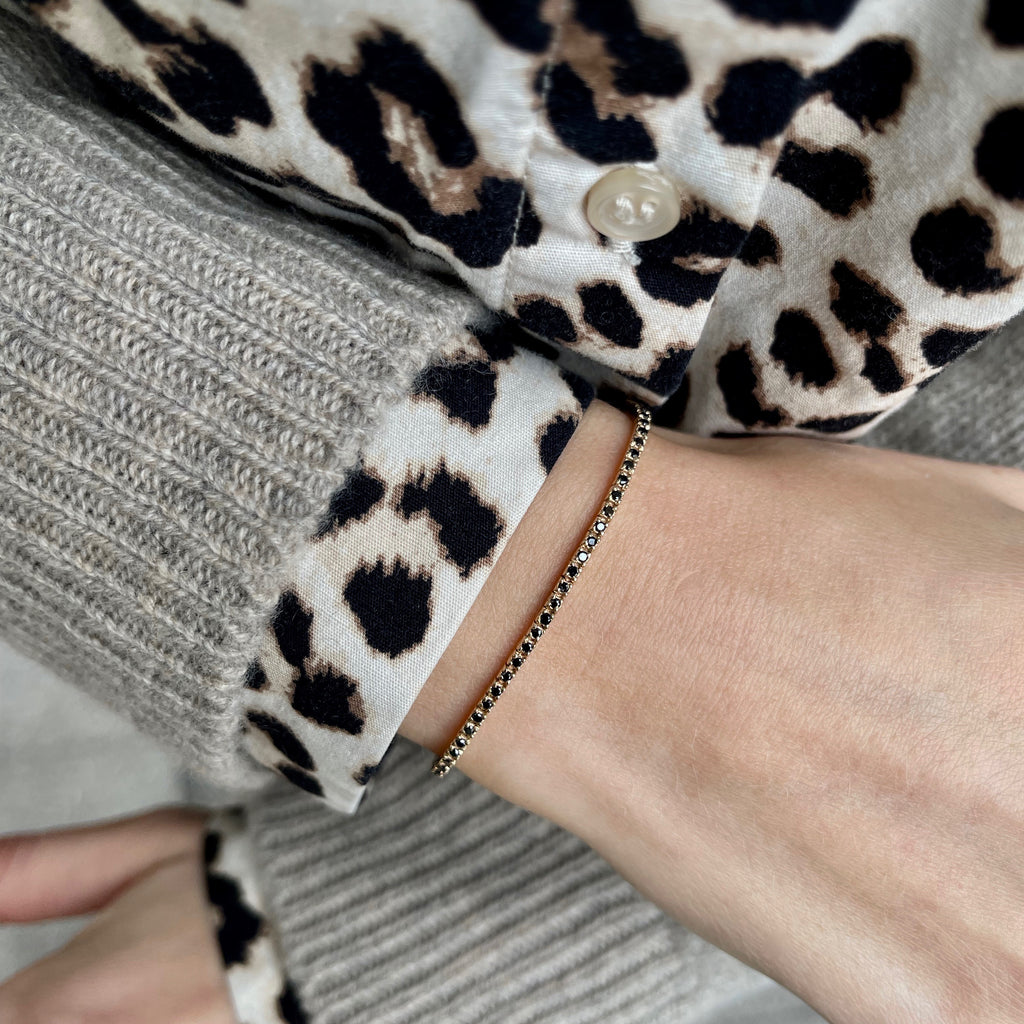 Aligned, TENNIS 0,85tcw/1,25mm-17,5cm, Gold/JetBlack