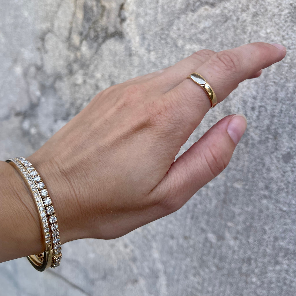 AMSTERDAM, Eckhout oval small Signet, Gold