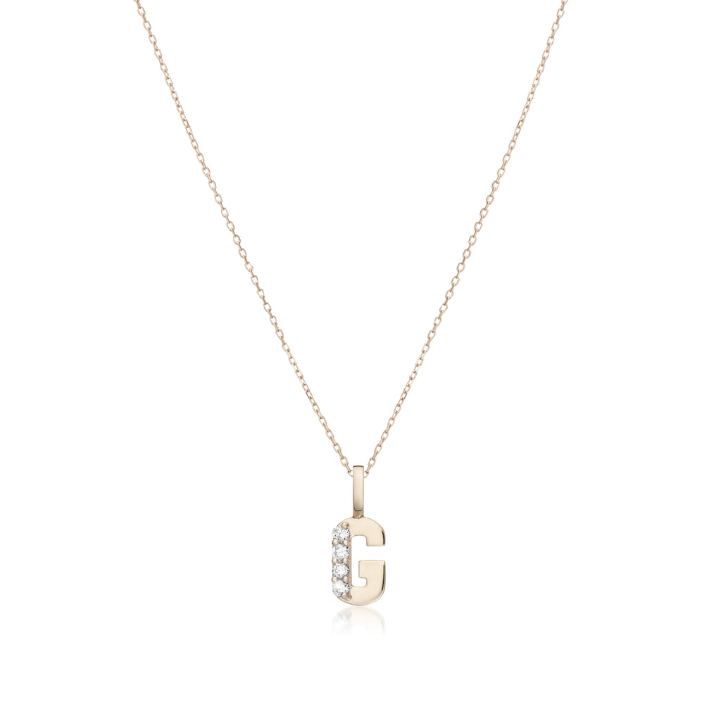 LETTERS, G Diamond Pendant 0,10ct, Gold/Diamonds