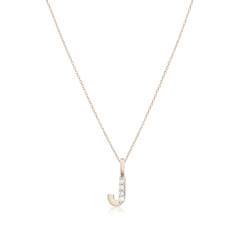 LETTERS, J Diamond Pendant 0,10ct, Gold/Diamonds