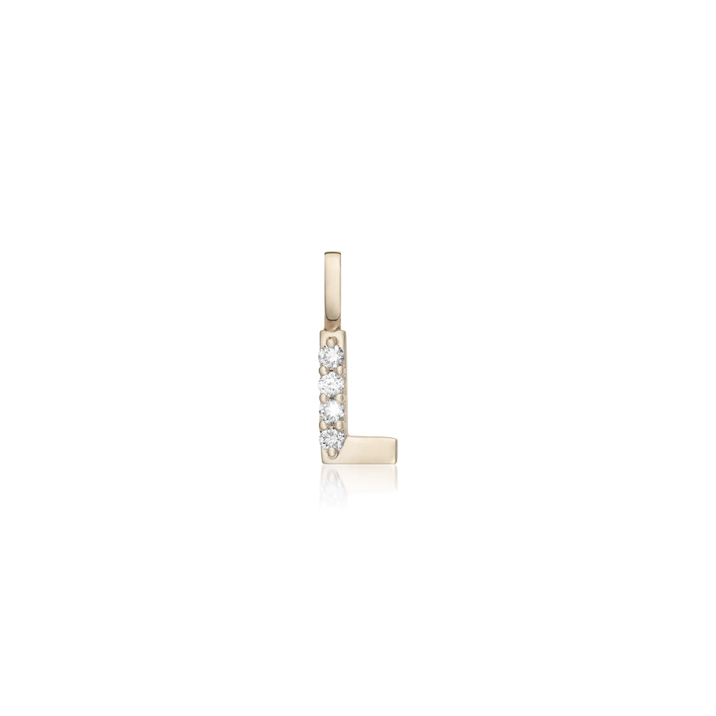 LETTERS, L Diamond Pendant 0,10ct, Gold/Diamonds