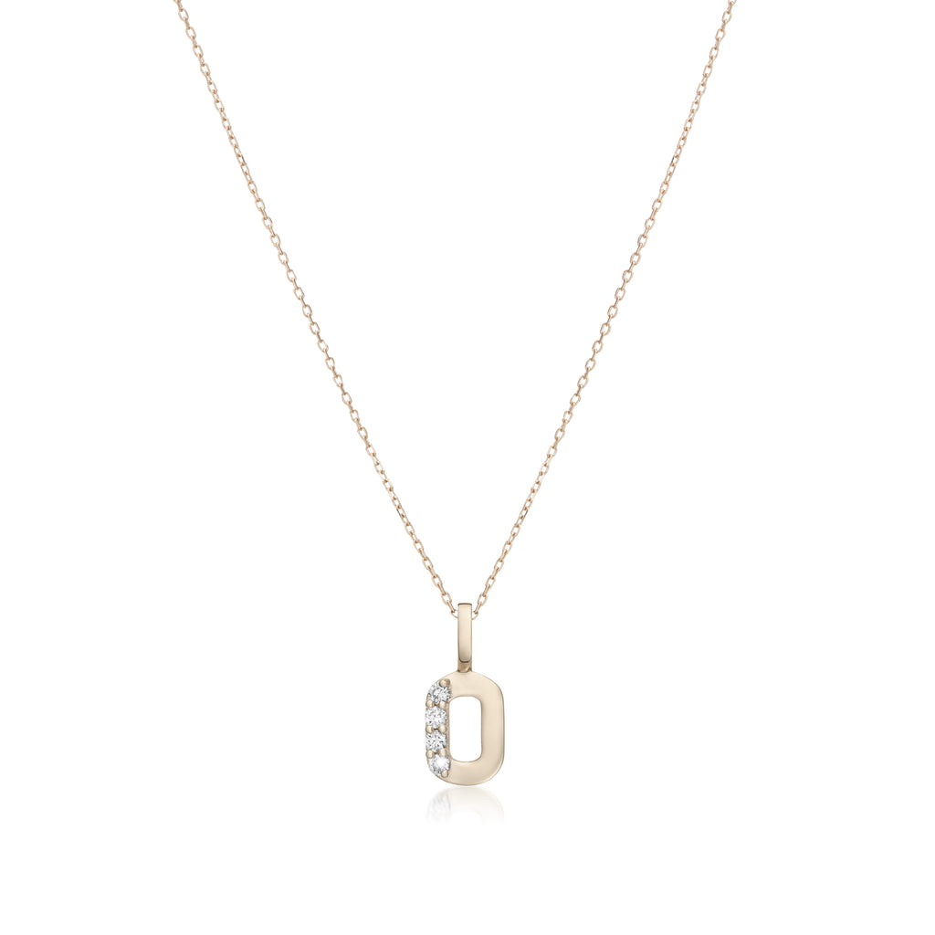 LETTERS, O Diamond Pendant 0,10ct, Gold/Diamonds
