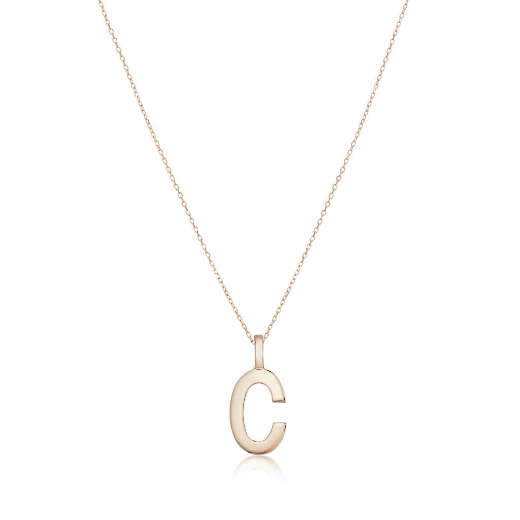 LETTERS, C Mega Pendant, Gold