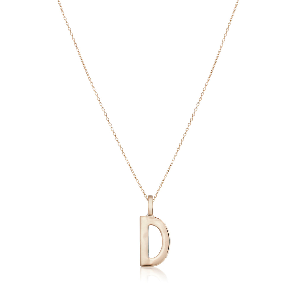 LETTERS, D Mega Pendant, Gold