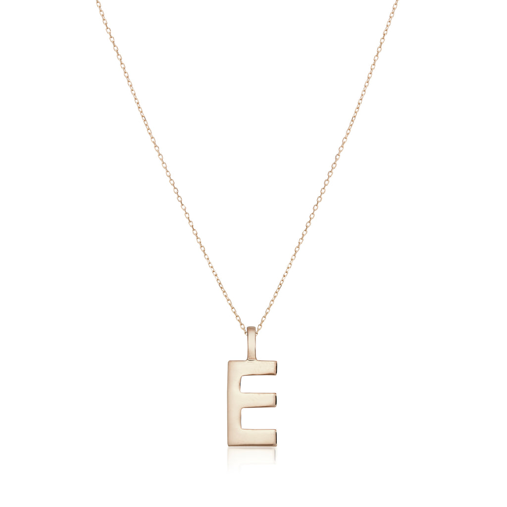LETTERS, E Mega Pendant, Gold