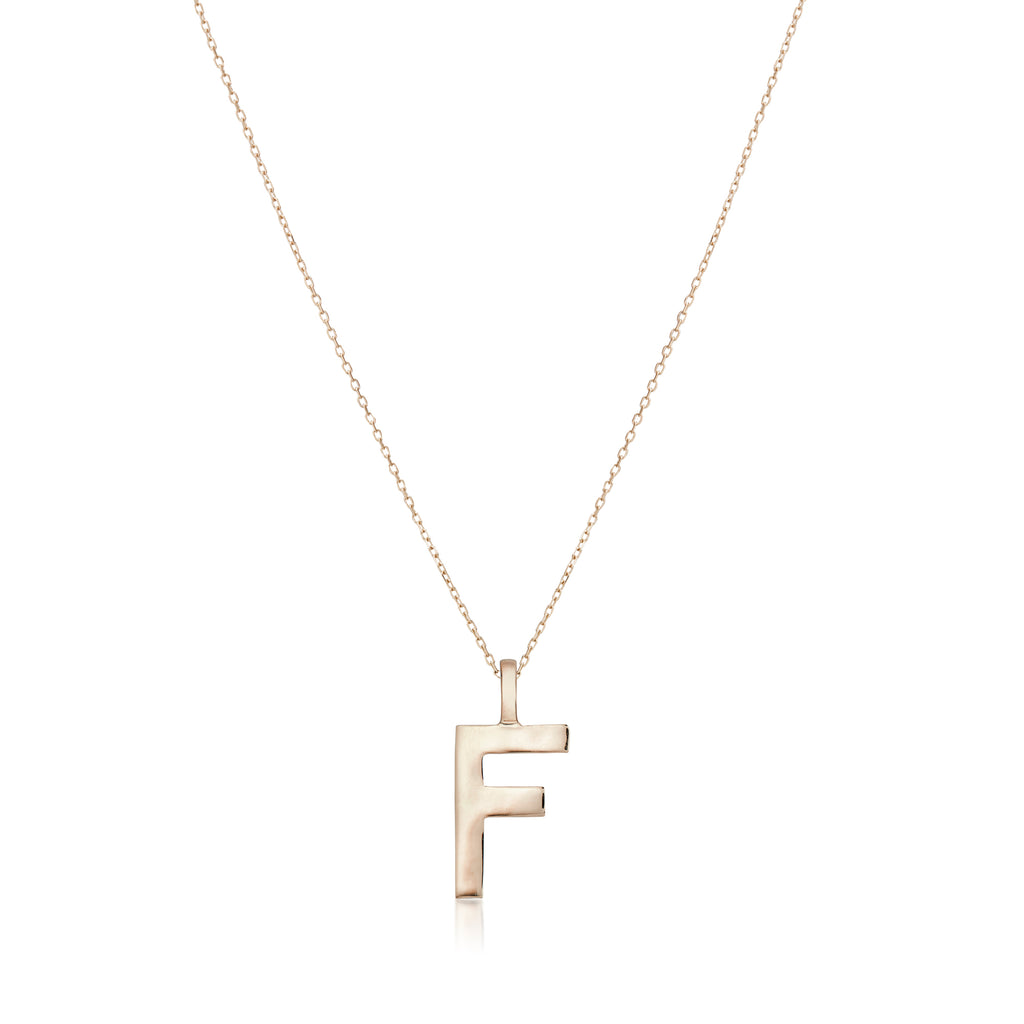 LETTERS, F Mega Pendant, Gold