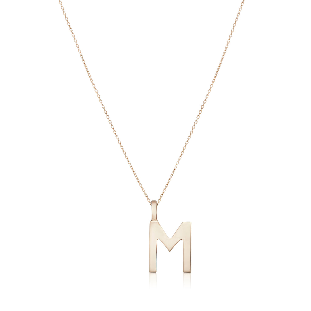 LETTERS, M Mega Pendant, Gold