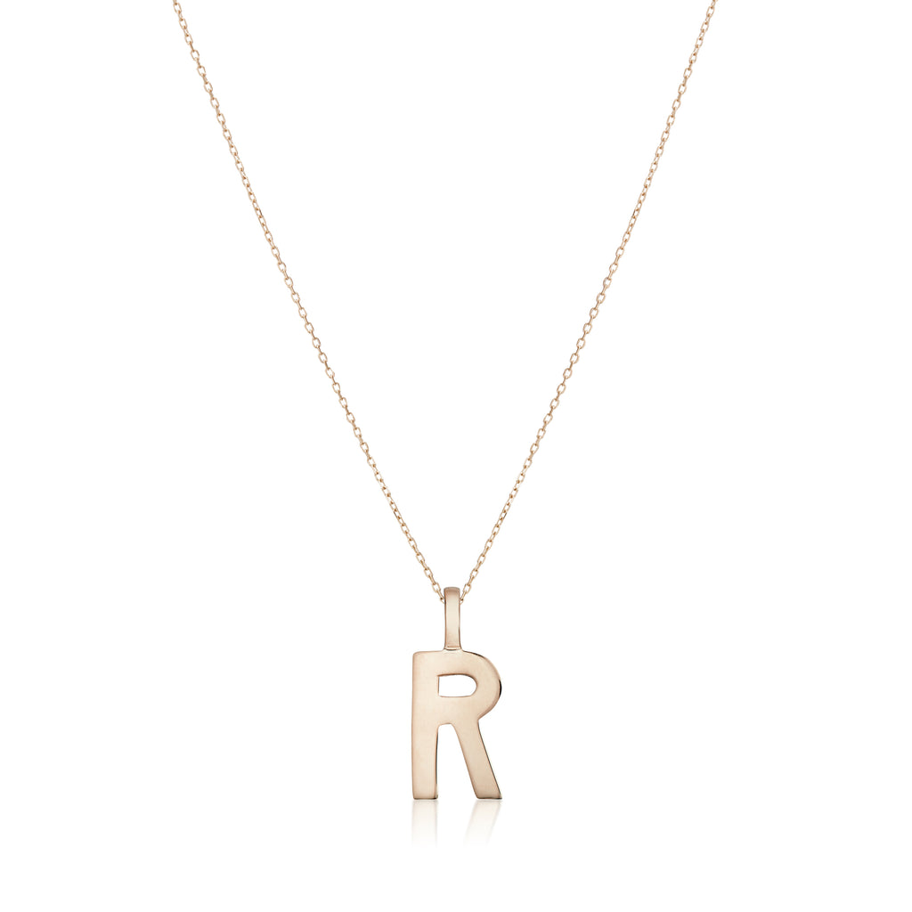 LETTERS, R Mega Pendant, Gold
