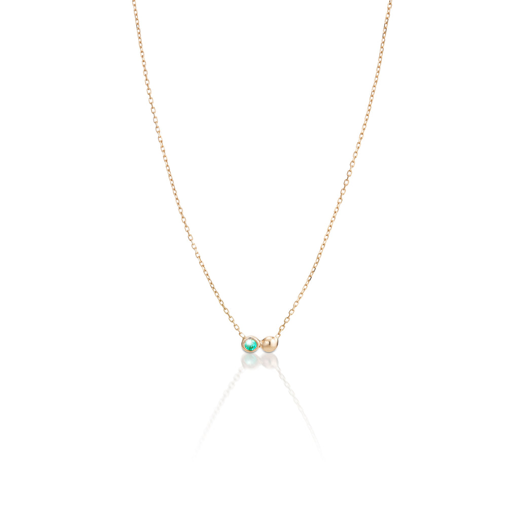 SEATTLE, Tech Duo Necklace, Gold/Emerald
