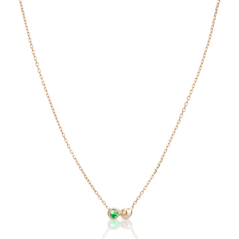 SEATTLE, Tech Duo Necklace, Gold/Emerald
