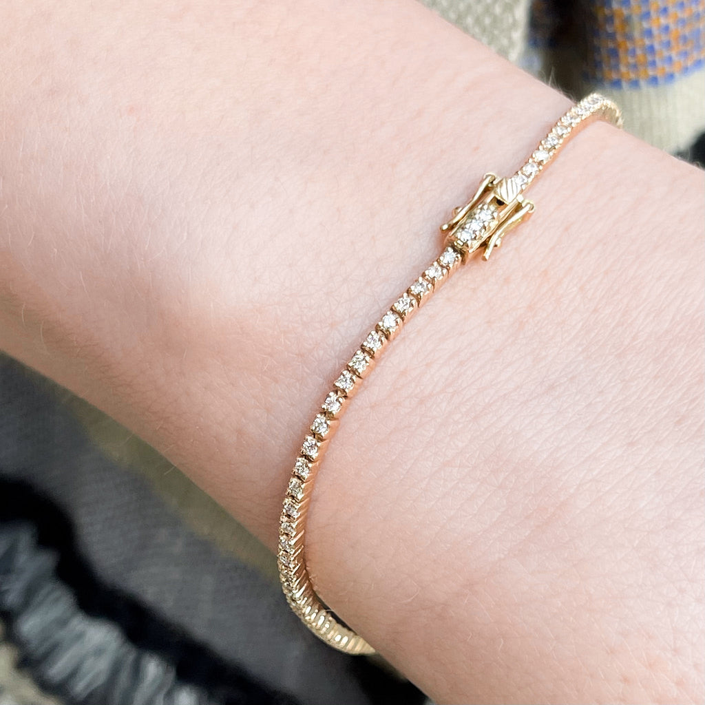 Aligned, TENNIS 0,66tcw/1,2mm-16cm, Gold/White