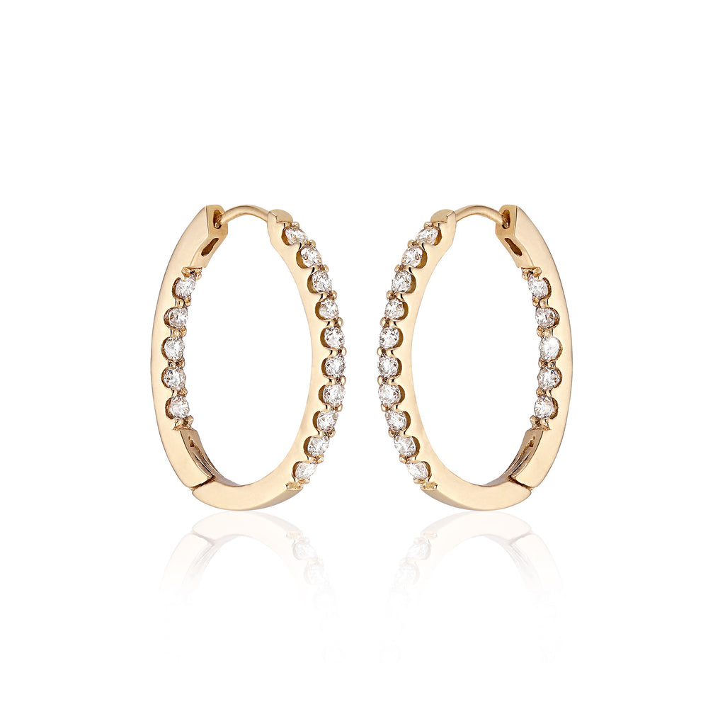 OLYMPIA, Hera inside/out huggies 22mmv0,90 ct, Gold/White