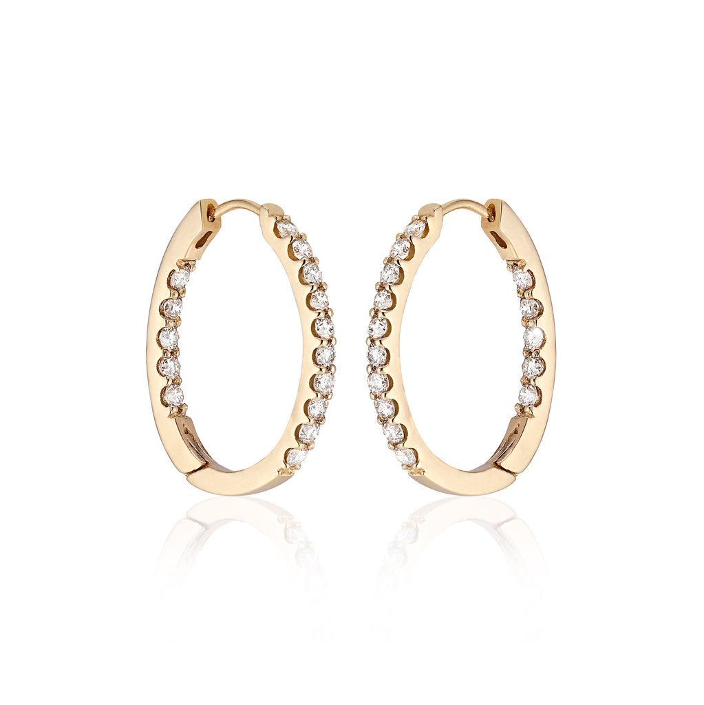OLYMPIA, Hera inside/out huggies 22mmv0,90 ct, Gold/White