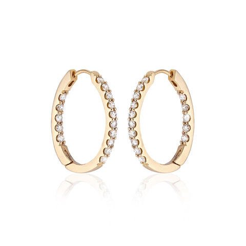OLYMPIA, Hera inside/out huggies 22mmv0,90 ct, Gold/White