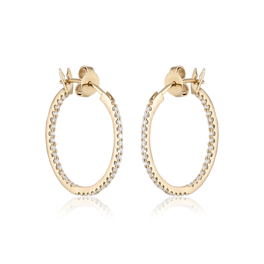 BALANCED, Hoops 22mm Inside-Out 0,60ct, Gold/White